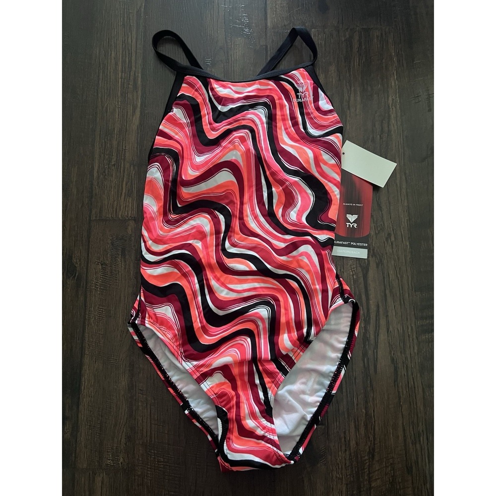 Vintage TYR Women's Durafast Diamondback One Piece Swimsuit Made In USA Sz 34 S